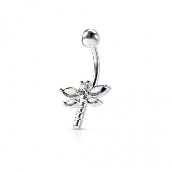 Bauchnabelpiercing Libelle "Dragonfly Line" Zirkonia Summer