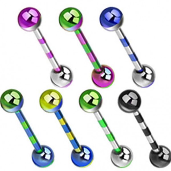 Unisex Zungenpiercing Hantel Barbell verschiedene Farben