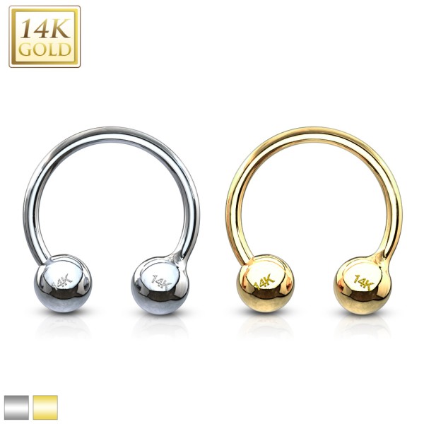 14 Karat Echtgold Augenbrauen Lippen Brustpiercing Horseshoe