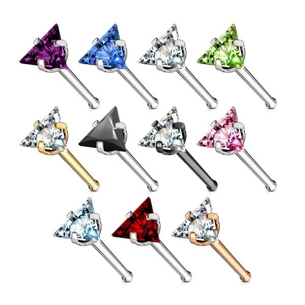 Tapsi´s Coolbodyart®| Nasenpiercing Nose Stud gerade Chirurgenstahl 316L Silber,Gold,Roségold 8mm Zi