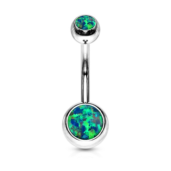 Tapsi´s Coolbodyart® Bauchnabelpiercing Chirurgenstahl 316L in silber mit Opal