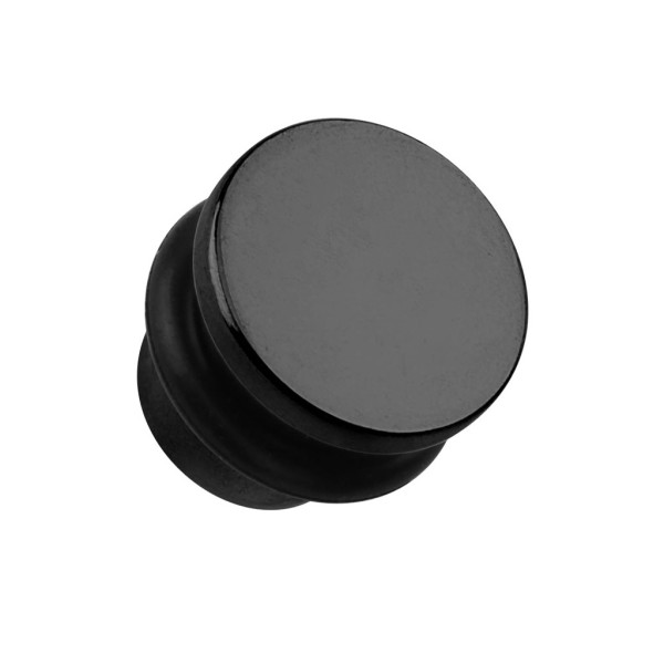 Coolbodyart Chirurgenstahl schwarz Single Flare Plug Titanspitze mit O-Ring