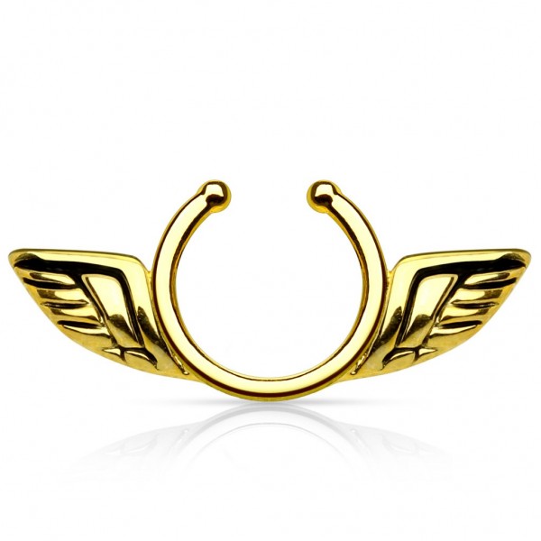 Clip On Brustwarzenpiercing Angel Wings Messing in 3 Farben