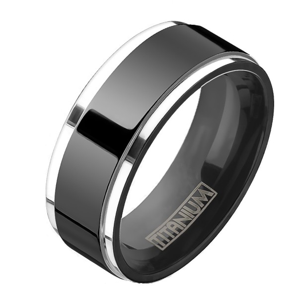 Tapsi´s Coolbodyart® Titan Zwei Ton Fingerring in schwarz und silber