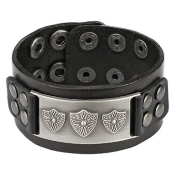 Tapsi´s Coolbodyart®| Armband Leder Schwarz Silberverzierung