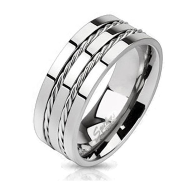 Coolbodyart Unisex Titan Ring silber "Double Wire"