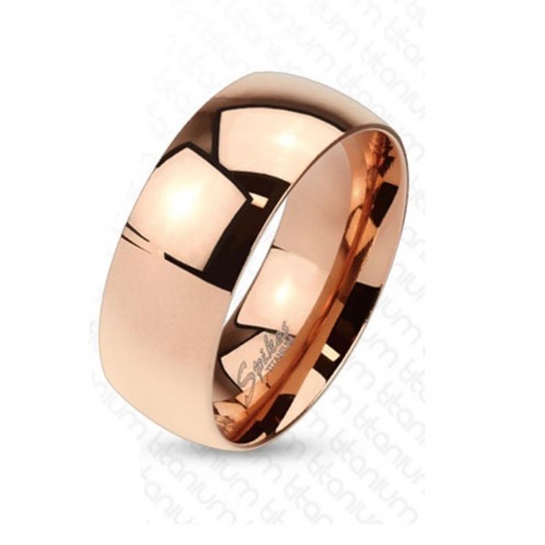 Titan Ring roségold 8mm breit Classic Line Band 60 (19) - 72 (23)