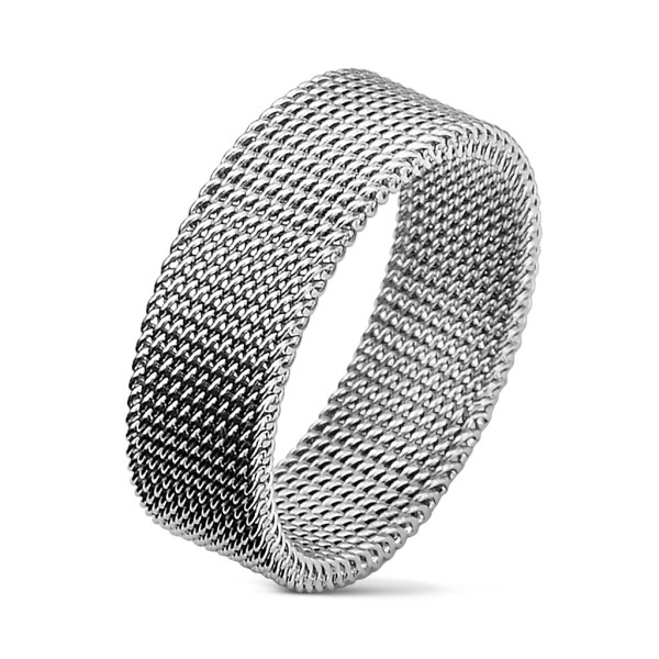 Herren Damen Ring silber flexibel 9 Größen Edelstahl