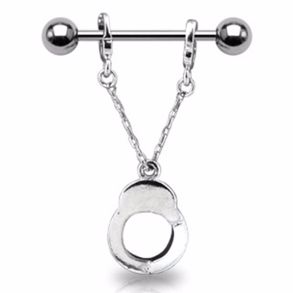 Brustwarzenpiercing silber "Handcuff" Handschelle