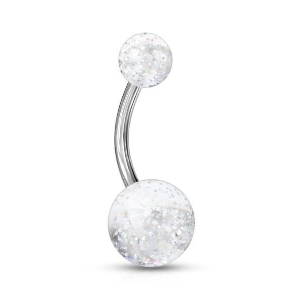 Tapsi´s Coolbodyart®| Bauchnabelpiercing Edelstahl Chirurgenstahl 316L Acryl Glitter Ball