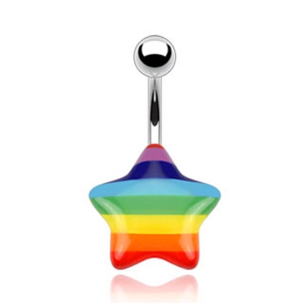 Bauchnabelpiercing "Gay Pride" Regenbogen Stern